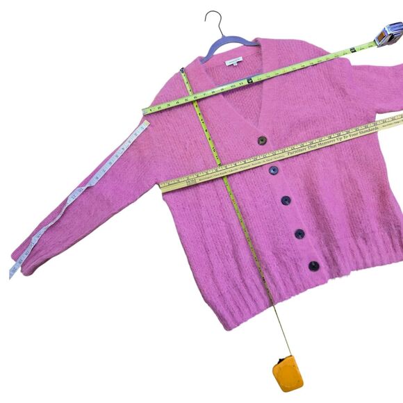Rebecca Taylor Cardigan Sweater Size XS/S Oversized Pink Brushed Finish Mohair - Picture 10 of 10